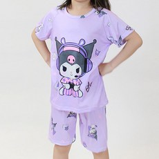 쪼꼬마미 산리오 캐릭터 아동 여아 남아 여름 초등학생 반팔 상하 실내복 홈웨어 파자마 잠옷 세트