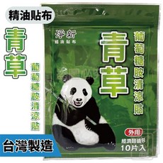 淨新 一條根精油貼布，金門一條根草本植物萃取，老薑磁石舒緩貼布, 1個, 一包10片【青草】淨新一條根