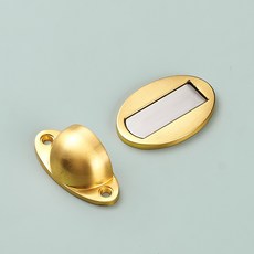 MUCHENG 鋅合金強磁門吸, 橢圓地吸-拉絲金(配膠+螺絲):如圖