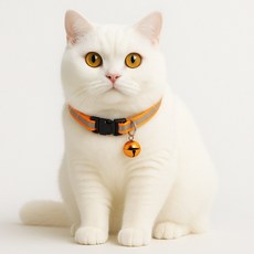 엘뉴본 고양이 방울 목걸이 야광, 1개, 앰버 플레임 주황
