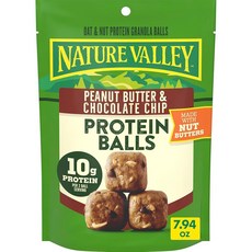 Nature Valley 귀리 및 견과류 단백질 그래놀라 볼 땅콩 버터 및 초콜릿 칩 단백질 스낵 225.1g(8온스), Nature Valley 귀리 및 견과류 단백질 그래놀, 225.1g, 1
