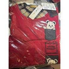 小金安德森 倒立熊休閒上衣格紋長褲套裝，柔軟舒適，可愛童趣