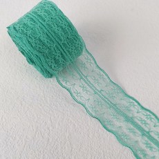 레이스천 밑단 원단 부자재 리본끈 4.5cm 10M, 1개, 35#코발트그린