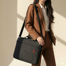 윤덕팩토리 경량 충격흡수 대용량 수납 15.6인치 노트북 가방, 1개, 블랙