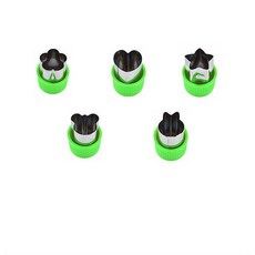 卡通造型餅乾模具組 水果蔬菜輔食DIY壓模工具, 1個, 多功能造型切模具,升級款【兔子+熊+愛心+星星+花朵】