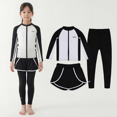 알앤엘 유아 아동 집업 래쉬가드 세트 남아용 여아용 3피스 수영복