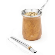 BALIBETOV 발리베토프 예르바 메이트 키트 컵 및 봄빌라 세트 1개 포함 스테인리스 이중벽 보온 구드 세트메이트 빨대 청소 유지 관리가 용이 나무, Wood, BlackBALIBETOV BALIBETOV