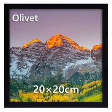 olivet 스퀘어 액자 8x8 정사각형 블랙 인테리어 벽걸이 포토월 액자, 1개, 검정색