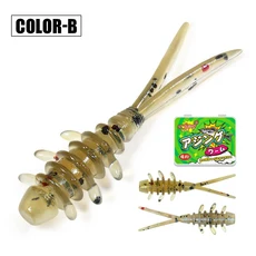 [루어 낚시 베이트] 로즈우드 25mm 마이크로 웜 소프트 미끼 TPR 플로팅 실리콘 플라스틱 Swimbait Softbait 말 고등어 잡기 20 개/상자, [04] Color-C