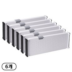 플랜와이 간편설치 다용도 길이조절 서랍 파티션 칸막이, 6개, 화이트