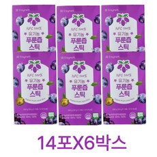 엔자임엔 NFC 100% 유기농 푸룬즙 스틱 14포, 280g, 6개