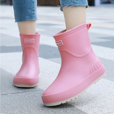 여자 미들 레인부츠 앵클 패션 방수장화 소프트 편한 스니커즈 주방 작업 미끄럼 방지 레인부츠