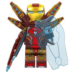BIG & MINI 아이언맨 세트 5종 호환블럭 마블 어벤져스 슈퍼히어로 브릭미니피규어 취미/수집/장식/컬렉션용 커스텀 블록피겨, IRON102. MINI 아이언맨 MK85, 1개
