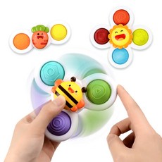 玩具星球 蜜蜂轉轉樂 幼兒指尖陀螺 吸盤轉轉樂, 彩色, 1個