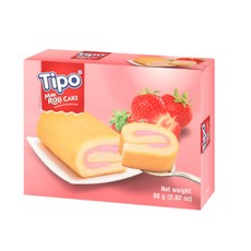 티포 미니 롤케익 딸기맛 수입 빵 아이들 간식, 4개, 80g