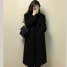 Seofst 여성 겨울 롱 울 코트 테일러드핏