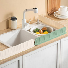 싱크대 물막이 실리콘 조리대 주방용 싱크대 가림막 물받이, 브라운