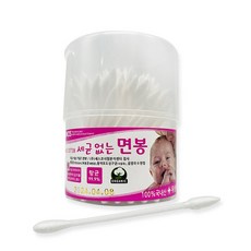 풍성 세균없는 면봉 100개입 회전형 원형 용기 국산면봉, 1개