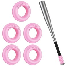 AISHAIDO [5팩] 야구 배트 그립 초크 업 링 노브 소프트볼 티볼 손잡이 액세서리 - 레드 270304, 핑크