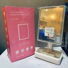 米嬉樂 LED 美肌收納化妝鏡 桌面化妝鏡 美顏鏡 大鏡面 補光燈 USB 電池 雙供電
