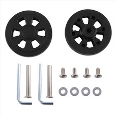 60mm x 12mm 수하물 휠 교체 내마모성 환경 보호 PU 여행 가방 교체 휠 블랙 페어, 검은색