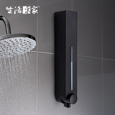 生活采家 按壓定量 給皂機 三色可選 沐浴乳架, 1個, 500ml霧黑單孔(含內管), 霧黑