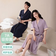 approval 睡袍 夏季純棉短袖情侶結婚晨袍
