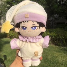 베이비돌옷 인형옷 20cm 치수 잠옷 드레스 세트 아이돌인형 봉제인형 꾸미기 애착인형옷, 20cm 인형 전용 (옷만), 보라색 세트 (상의하의신발모자)