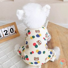 xCUBE STORE 害羞熊熊 四腳衣 寵物衣服 狗衣服 比熊 馬爾濟斯 貴賓 寵物服飾 狗狗衣服 貓衣服, 咖啡色, 1個