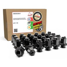휠 액세서리 부품 20개 M12x1.5 12x1.5 나사 OEM 러그 너트 1.5인치 길이 크롬 13/16인치 21mm 육각 렌치 토요타 캠리 코롤라 하이랜더 ｜ 90084-9, 24 Pack, Toyota 1996-24 4Runner, Black