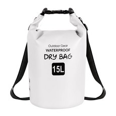 리나 이중 스트랩 다용도 물놀이 방수가방 15L, 1개, 15L화이트