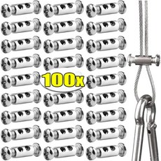 10/100pcs 와이어 로프 클램프 이중 구멍 서스펜션 케이블 패스너 조정 나사 구리 금속 클립 하드웨어 액, 04 30PCS