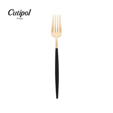 Cutipol GOA系列 霧金面不鏽鋼 18cm 點心叉 葡萄牙手工餐具, 黑金, 1個