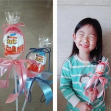 킨더조이목걸이DIY 사탕목걸이 페레로목걸이 킨더조이 졸업 입학 재롱잔치 발표회 파티 유치원행사, 리본킨더조이 블루