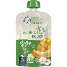 거버 인크레디 파우치 어린이 스무디 90g, 1개, 바나나 망고(Banana Mango)