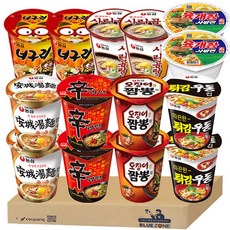 블루존 농심소컵라면 7종 14개입 (육개장사발면2 안성탕면2 신라면2 오징어짬뽕2 튀김우동2 너구리2 사리곰탕2), 1개