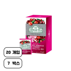 아마드티 로즈힙 히비스커스 앤 체리 허브차 티백, 2g, 20개입, 7개