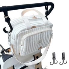 러블리솜 유모차 기저귀가방 오거나이저 보관함 가방걸이, 아이보리 중형