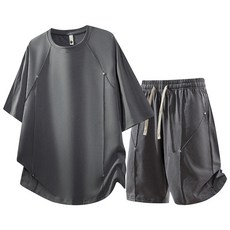 2026新品運動服男套裝男裝夏季短袖大碼男士休閒套裝兩件套洋氣
