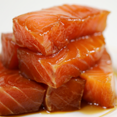 주문 제조 두툼하게 썰어낸 미네이션 생연어장, 400g, 1개