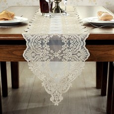 布家家 宮廷風蕾絲立體刺繡桌旗/桌巾 裝飾桌布, 宮廷風, 1個, 30x180cm