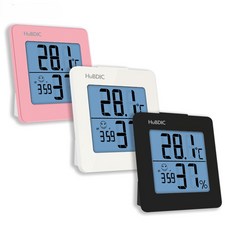 HT-1 시계 G 디지털 휴비딕 온도 신생아 알람 측정 육아 온습도계, 화이트