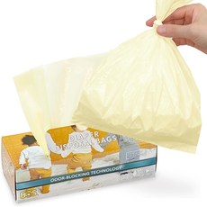 BOS 냄새를 차단하는 더러운 기저귀 쓰레기 봉투 - 향과 냄새가 없는 크림 옐로우 미디엄 1팩