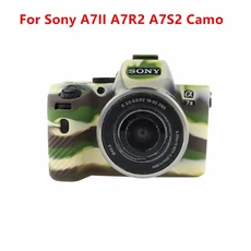 소프트 실리콘 갑옷 카메라 바디 케이스 소니 알파 A7II A7R2 A6000 ZV-E10 고무 커버 스킨, 1개, 21 A7II A7R2 A7S2 Camo