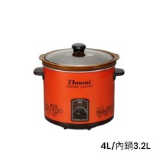 餐具達人 4L/5L多偉陶瓷慢燉保溫鍋 家用營業用燉鍋 肉燥保溫鍋 滷肉保溫鍋(內鍋3.2/3.6L), 1個, 4公升燉鍋-內鍋3.2(超商限單品1個)