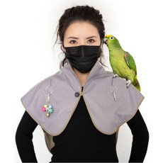 행버드 발찌 & 장난감 방수 애완동물 어깨 패드 기저귀 숄이 있는 세즈데키 앵무새 긁힘 방지 보호대 소형 잉꼬 선 코뉴어 Macaws Lovebird Finches 그레이XL, Grey, XL