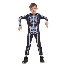 瘋狂派對 萬聖節兒童骷髏連身裝 變裝派對服飾 M號, M