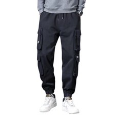 多口袋工裝褲 男款 日系潮牌 大尺碼寬鬆束腳褲 春秋戶外休閒工作褲