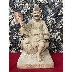 京綸 1尺3 坐酒桶 濟公 江西樟 錦雕 白身, 1個