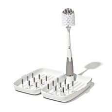 병 브러시가 있는 OXO Tot 여행용 크기 건조대 - 회색